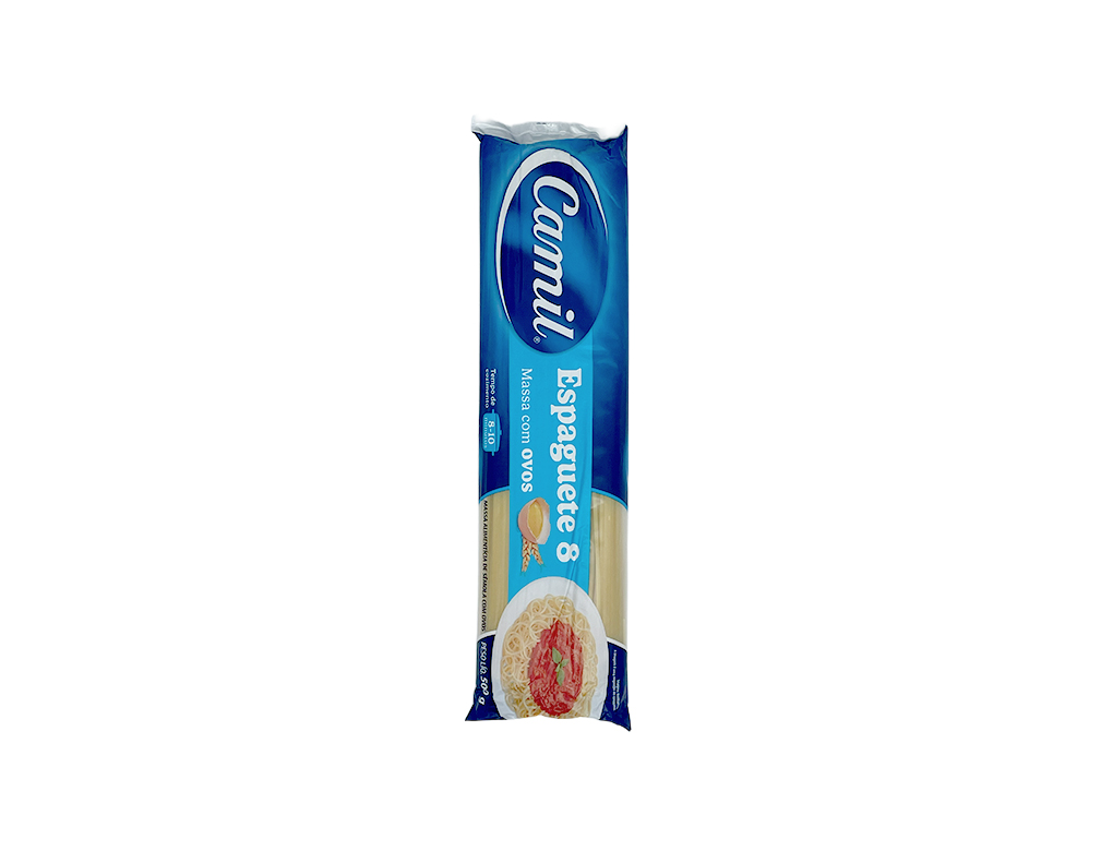 MACARRÃO ESPAGUETE Nº 8 COM OVOS CAMIL 500 G (FDO 30 PCT)